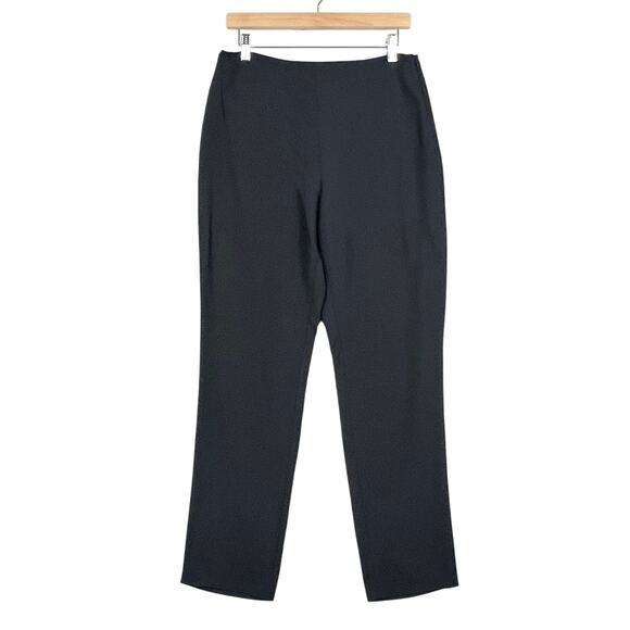 VTG CUTTER & BUCK Silk & Wool Black Flat Front Side Zip Straight Leg Trousers 8 - Picture 3 of 8